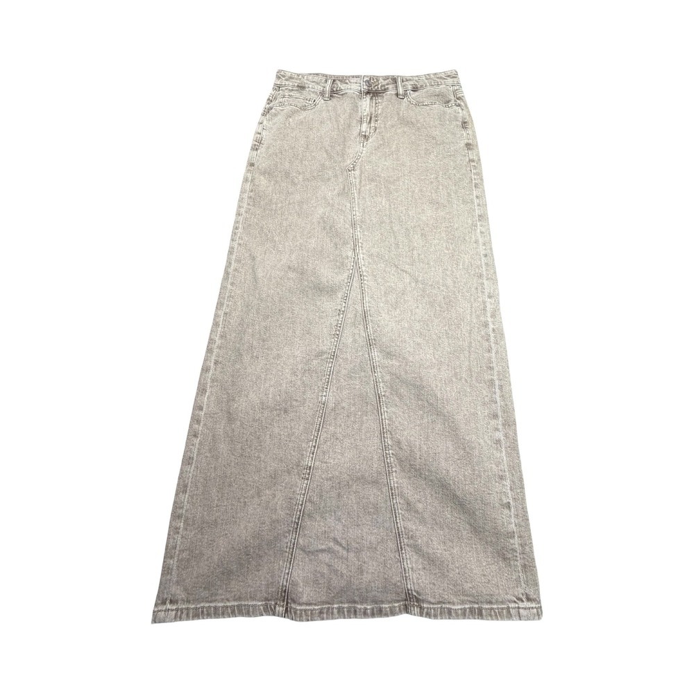 American Eagle Maxi Skirt Womens 6 Tan Low Rise Stretch Denim Boho
